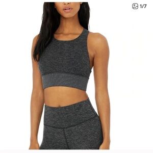 ALO Yoga Alosoft Serenity Bra in Dark Heather Grey
